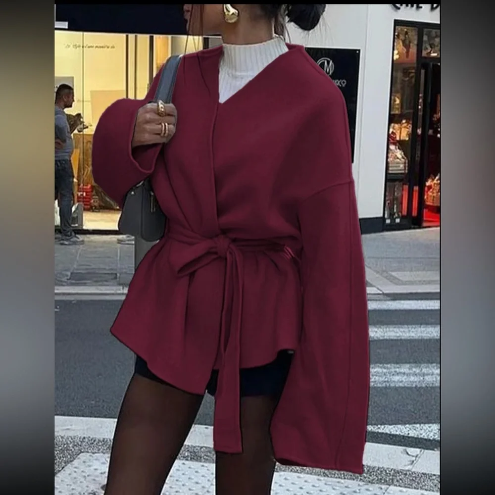 Kimono Style Belted Jacket - Picture 6 of 6